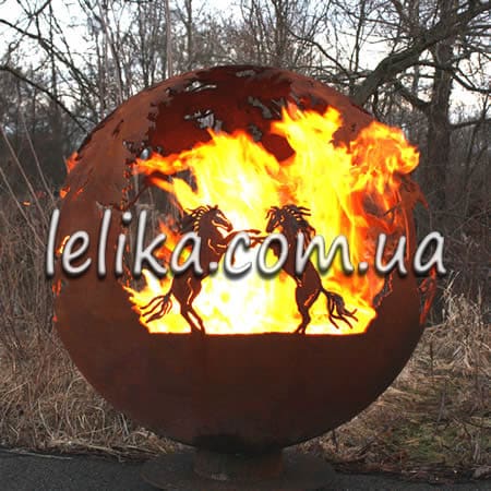Чаша очаг в виде шара с рисунком