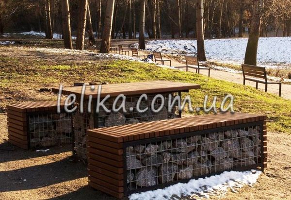 Стіл з лавками садово-паркові