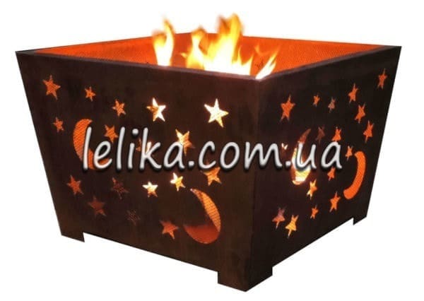 очаг металлический, мангал квадратный