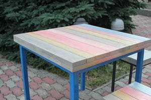 Міцний квадратний стіл у стилі лофт з деревини сосни