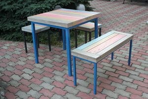 Міцний квадратний стіл у стилі лофт з деревини сосни