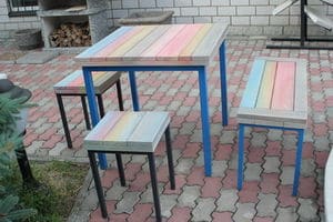 Міцний квадратний стіл у стилі лофт з деревини сосни