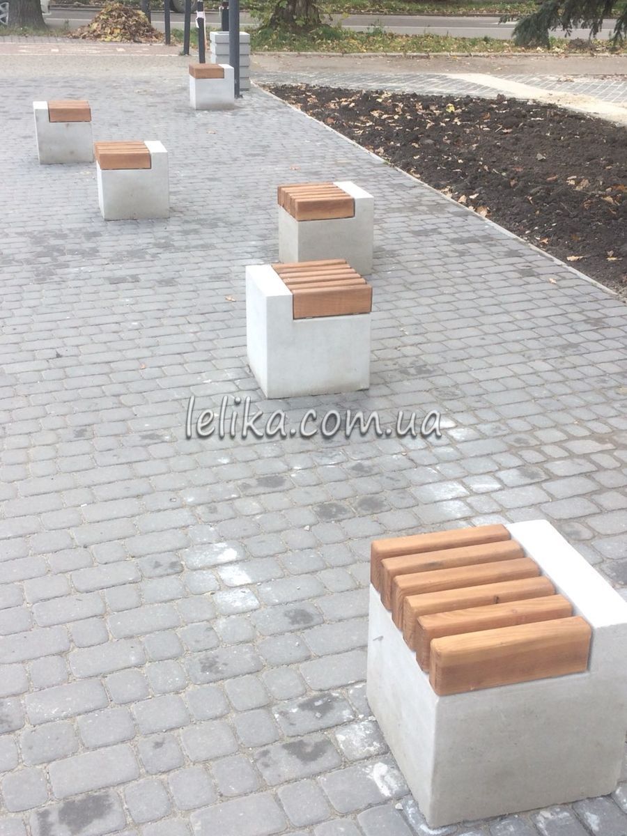Лавка крісло бетонна тумба із брусками