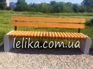 Лавка паркова з бетону та дерева
