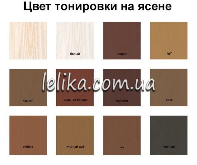Цвет тонировки натуральной древесины по шкале RAL