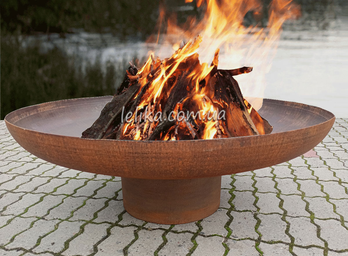Чаша для костра Тарелка на трубе лес 120 см