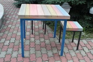 Міцний квадратний стіл у стилі лофт з деревини сосни