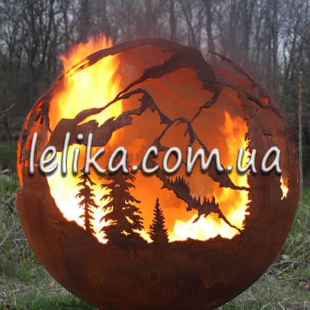 Чаша очаг в виде шара с рисунком