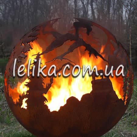 Чаша очаг в виде шара с рисунком
