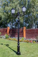 Чавунний парковий світильник 3,90 м на 2 плафони