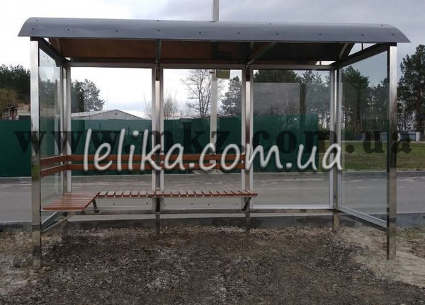Автобусна зупинка з кутовою лавкою