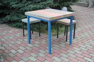 Міцний квадратний стіл у стилі лофт з деревини сосни